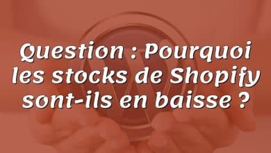 Question : Pourquoi les stocks de Shopify sont-ils en baisse ?